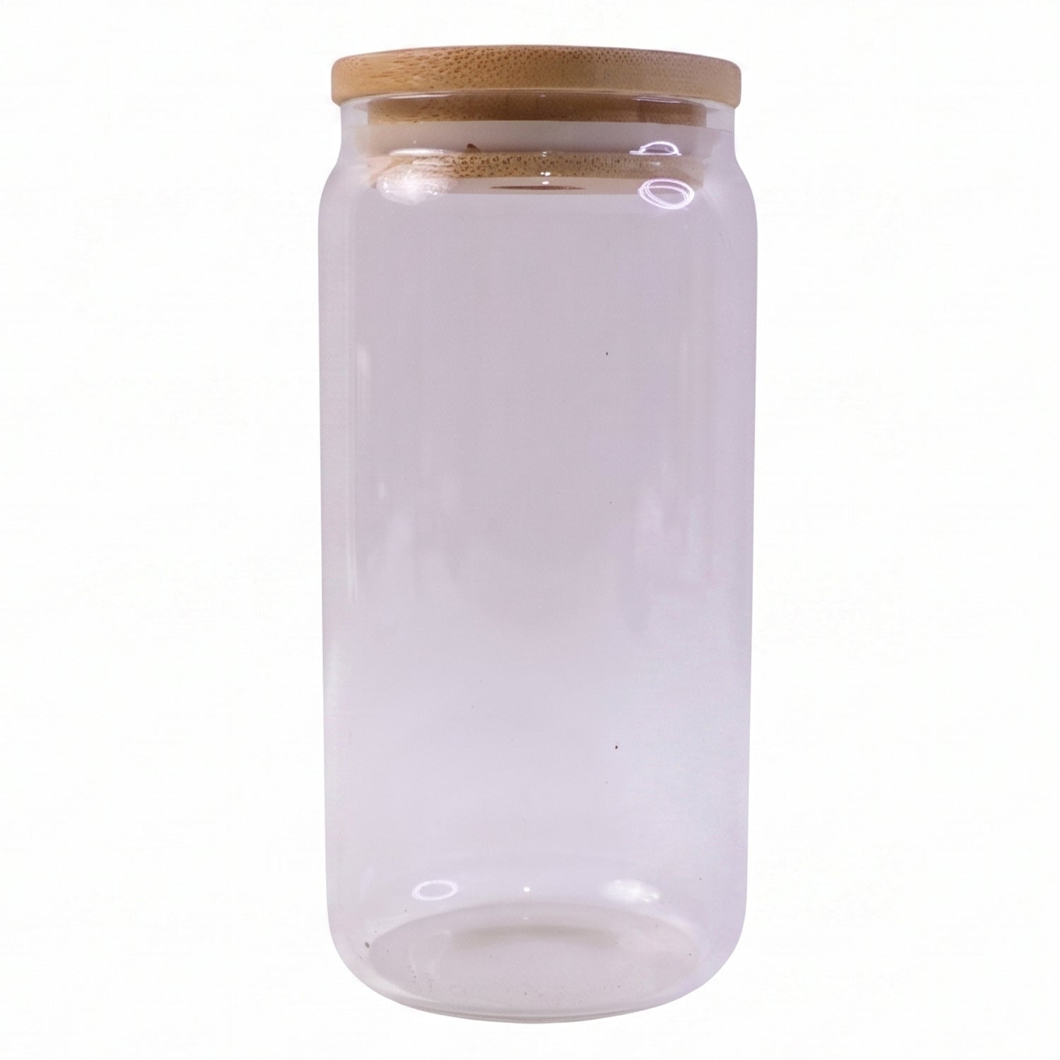 Wukusy airtight glass storage jar with bamboo wooden lid, ideal for kitchen canisters, clear glass container with secure lid.