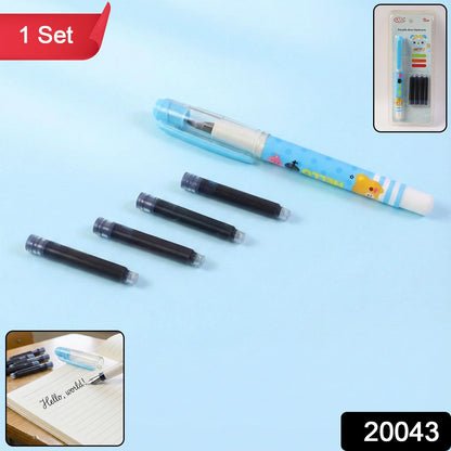 Set of eight cute cartoon liquid ink pens from Wukusy featuring colorful, playful designs and fine tips for writing and drawing.