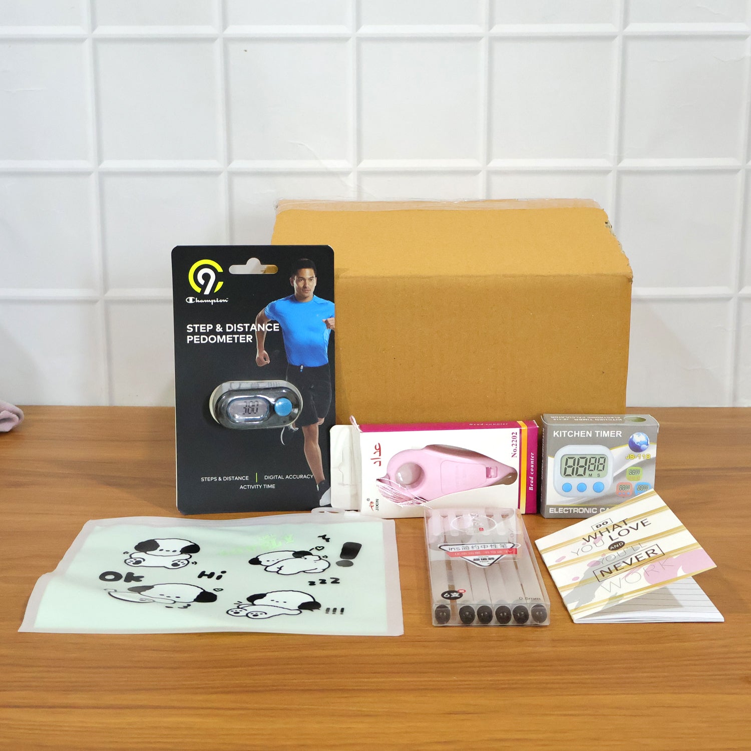 Wukusy Travel Tracking Essentials Premium stationery gift set with cute notebooks, pens, and accessories on white background.