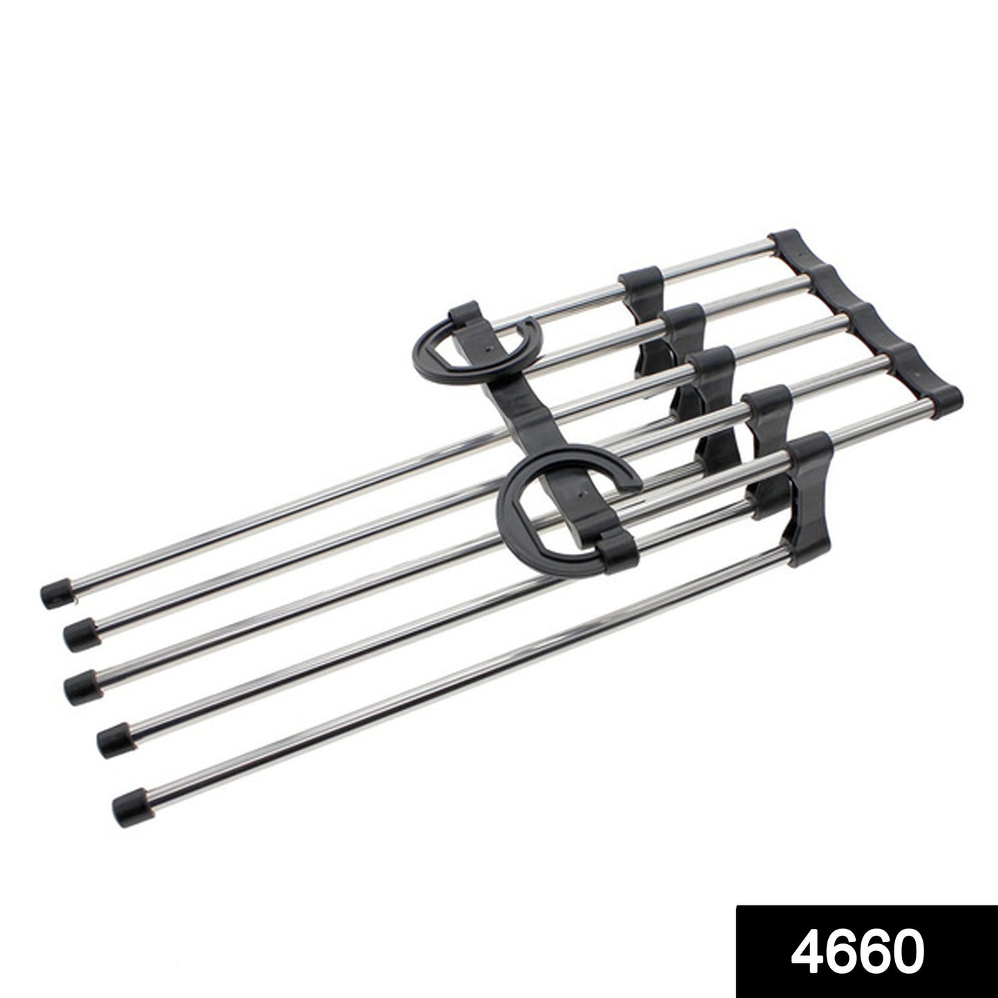 Wukusy adjustable trouser pants hanger organizer with multiple clips for neatly hanging and organizing pants or trousers.