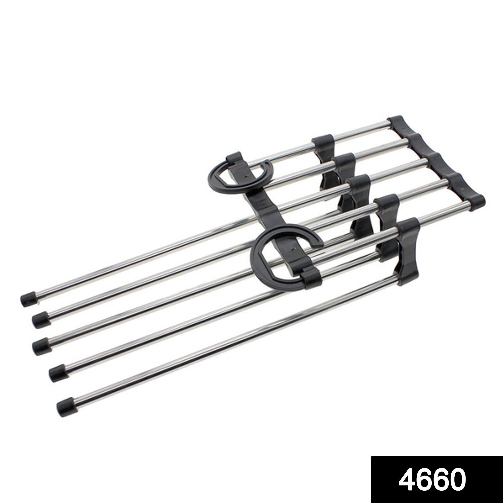 Wukusy adjustable trouser pants hanger organizer with multiple clips for neatly hanging and organizing pants or trousers.