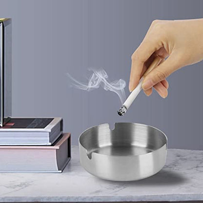 Wukusy round tabletop cigarette ashtray with multiple rest slots, designed for convenient cigarette placement and ash collection.