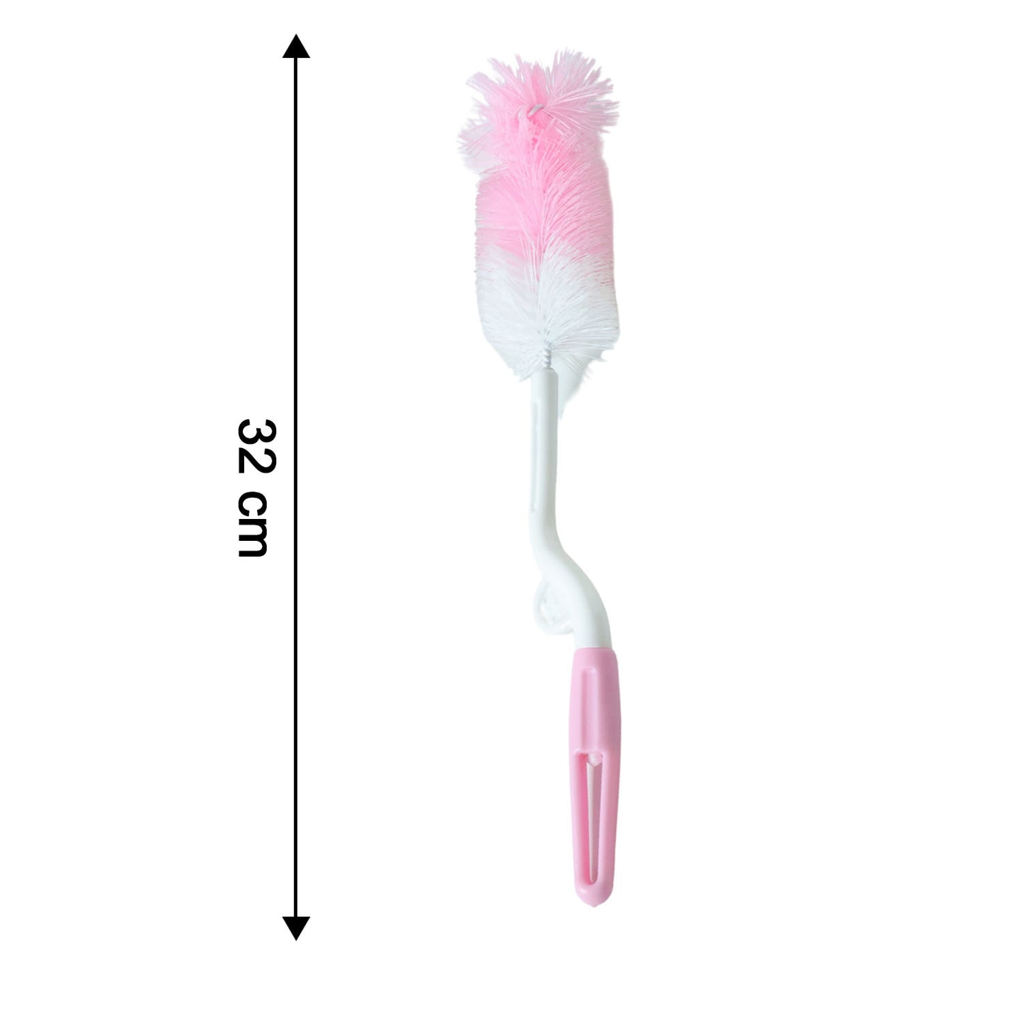 Wukusy bottle nipple cleaning brush with 360 rotary handle for thorough cleaning of baby bottles and nipples.