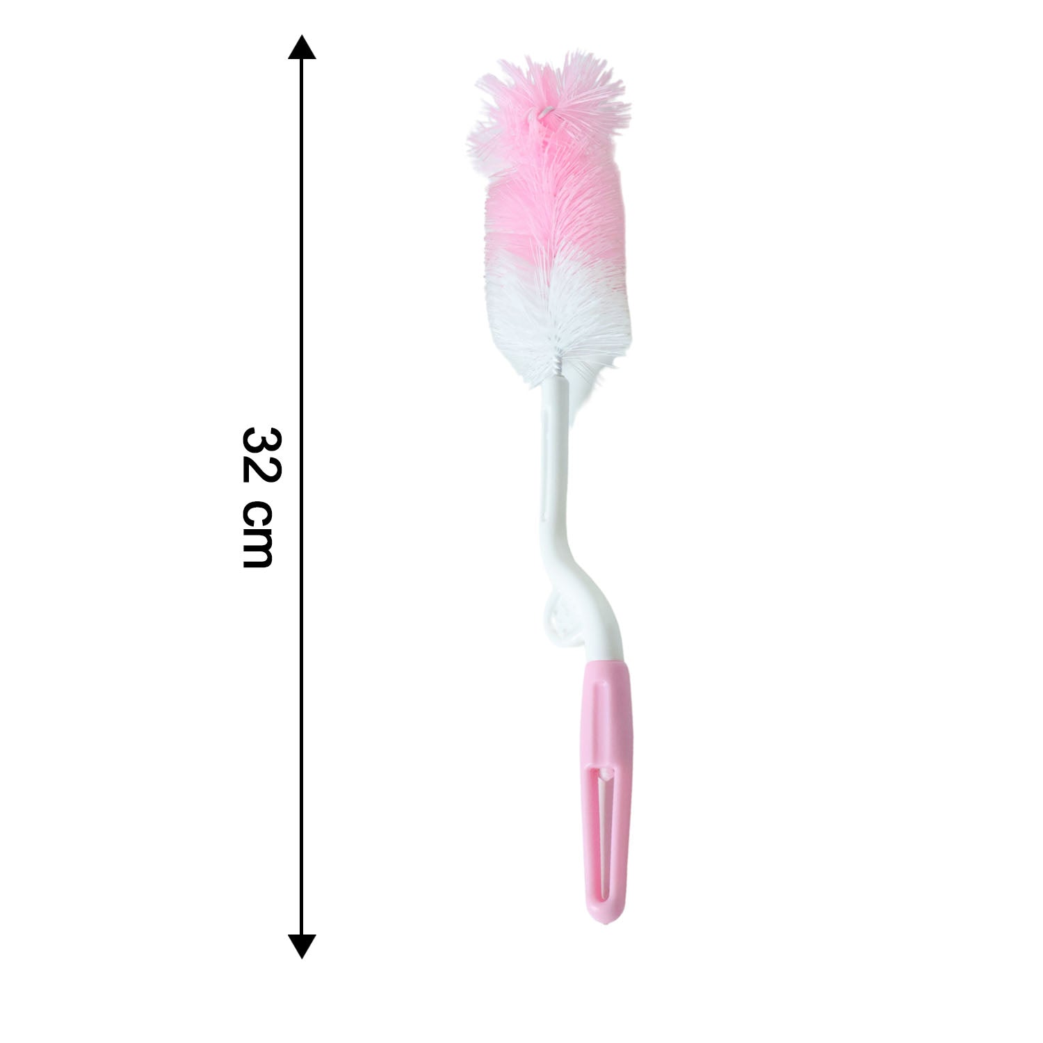 Wukusy bottle nipple cleaning brush with 360 rotary handle for thorough cleaning of baby bottles and nipples.