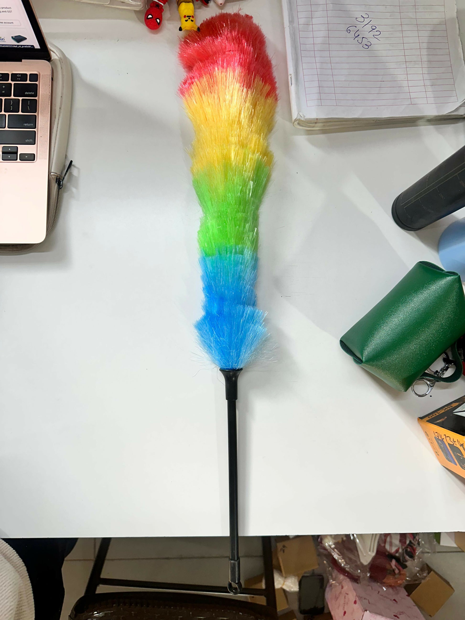Rainbow Microfiber Plastic Duster 24 Inch | Flexible & Lightweight Dust Cleaner