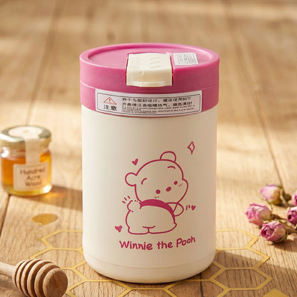 Wukusy 400ml cute cartoon printed glass tumbler with lid and straw, featuring colorful character design on transparent glass