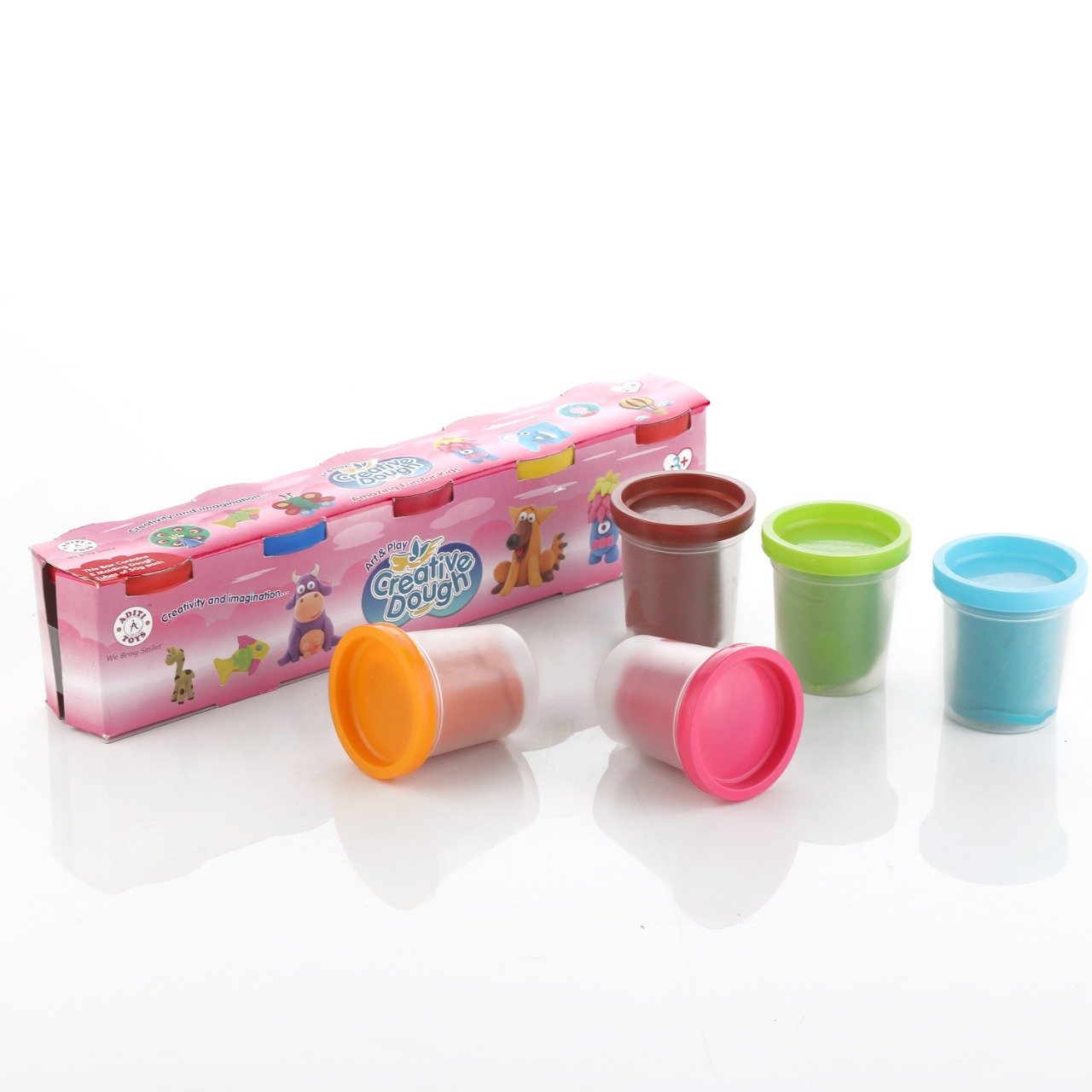 Wukusy 1915 Non-toxic Creative Dough Clay set with 50 colorful 8g packs, ideal for children's arts and crafts toys.
