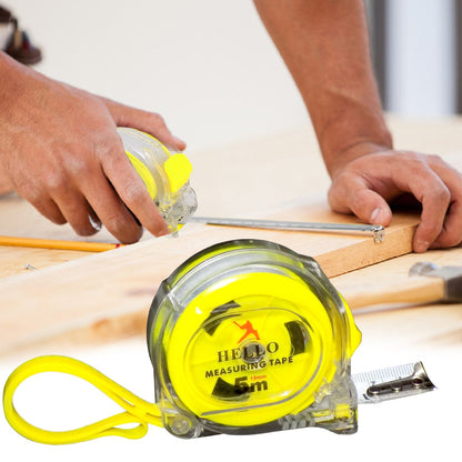 Wukusy 1685 Professional Measuring Tape, 5-meter metal tape measure with locking button and durable casing.