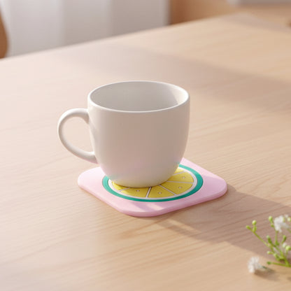 Wukusy premium silicone drink coaster with a colorful mix design, 88 cm diameter, ideal for protecting surfaces in home and kitchen.
