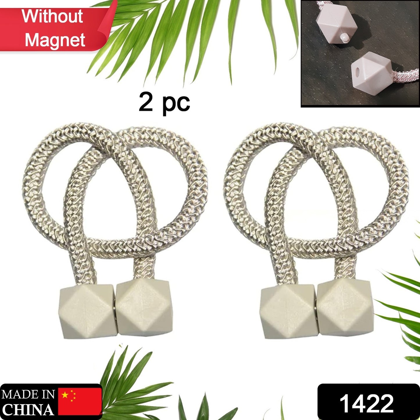 Wukusy plastic curtain tiebacks with pearl decorative rope holdbacks, featuring buckle clips for window curtain decoration.