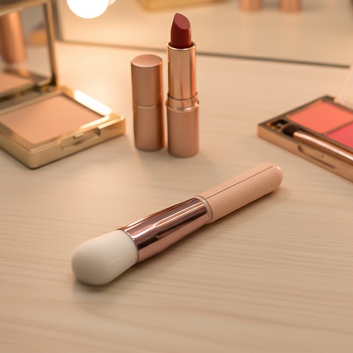 Wukusy premium soft makeup brush for face and eyes, featuring a sleek handle and dense bristles for flawless application.