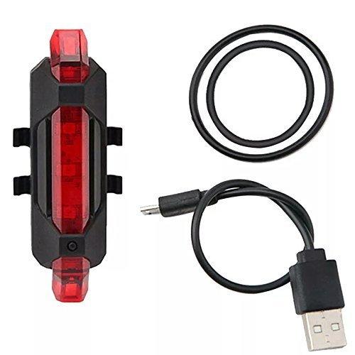 Wukusy 1561 rechargeable bicycle front waterproof LED light in red, mounted on a bike for visibility during night riding