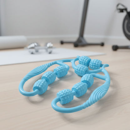 Wukusy handheld body massage roller for legs and arms, designed for muscle relaxation and tension relief, shown in the image.