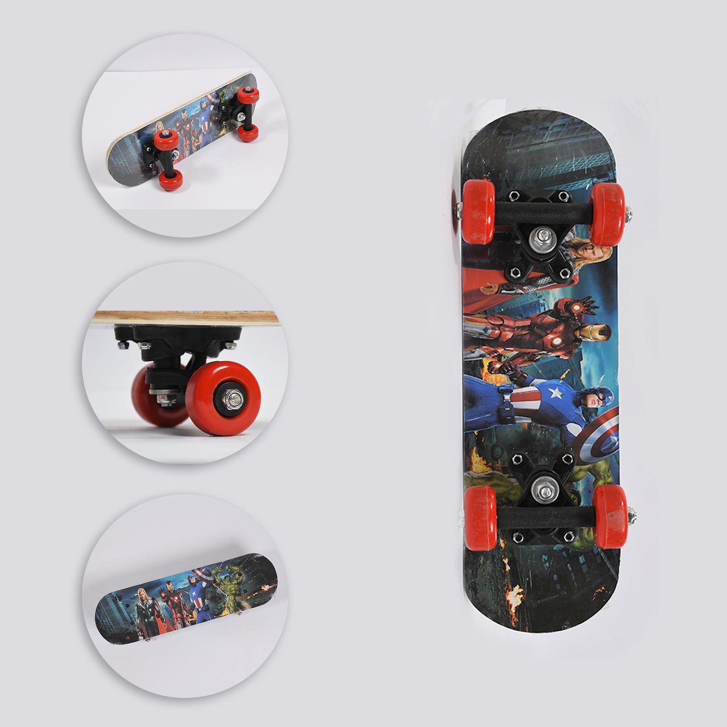 Wukusy 8042 wood skateboard toy with lightweight design, suitable for beginners, kids, teens, and adults, in a cool skateboarding style.