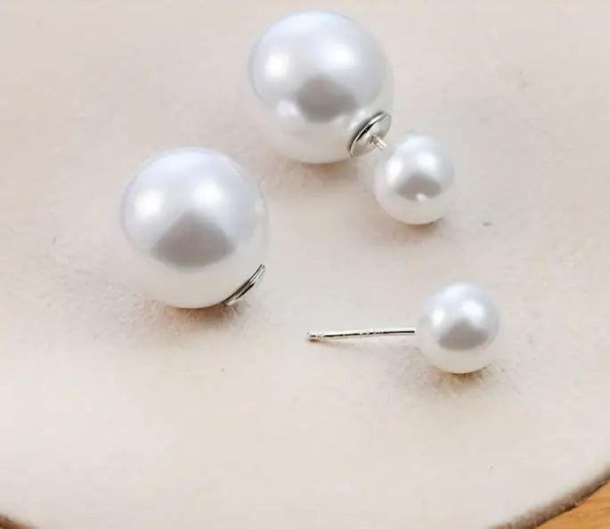Ekom stylish pearl Hollywood earrings with push back alloy design, ideal for elegant kitchen and dining occasion accessories.