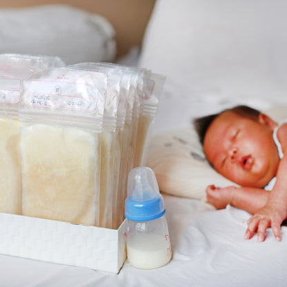 Wukusy breastmilk storage bag with double zipper seal, designed for safe and easy storage of expressed milk.