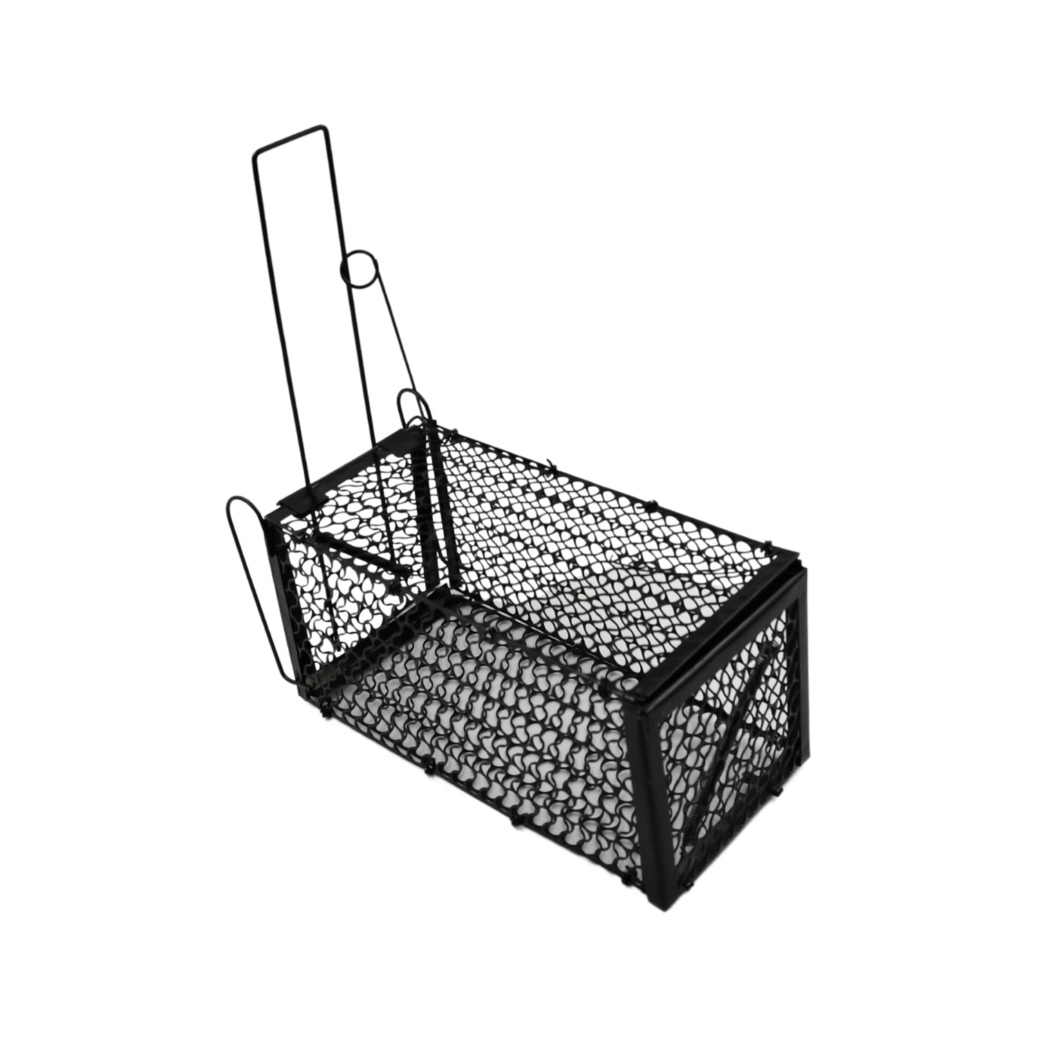 Wukusy 0365 foldable squirrel trap with live cage for mice, hamsters, and voles, designed for easy catch and release of small animals.