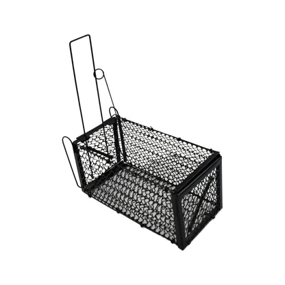 Wukusy 0365 foldable squirrel trap with live cage for mice, hamsters, and voles, designed for easy catch and release of small animals.