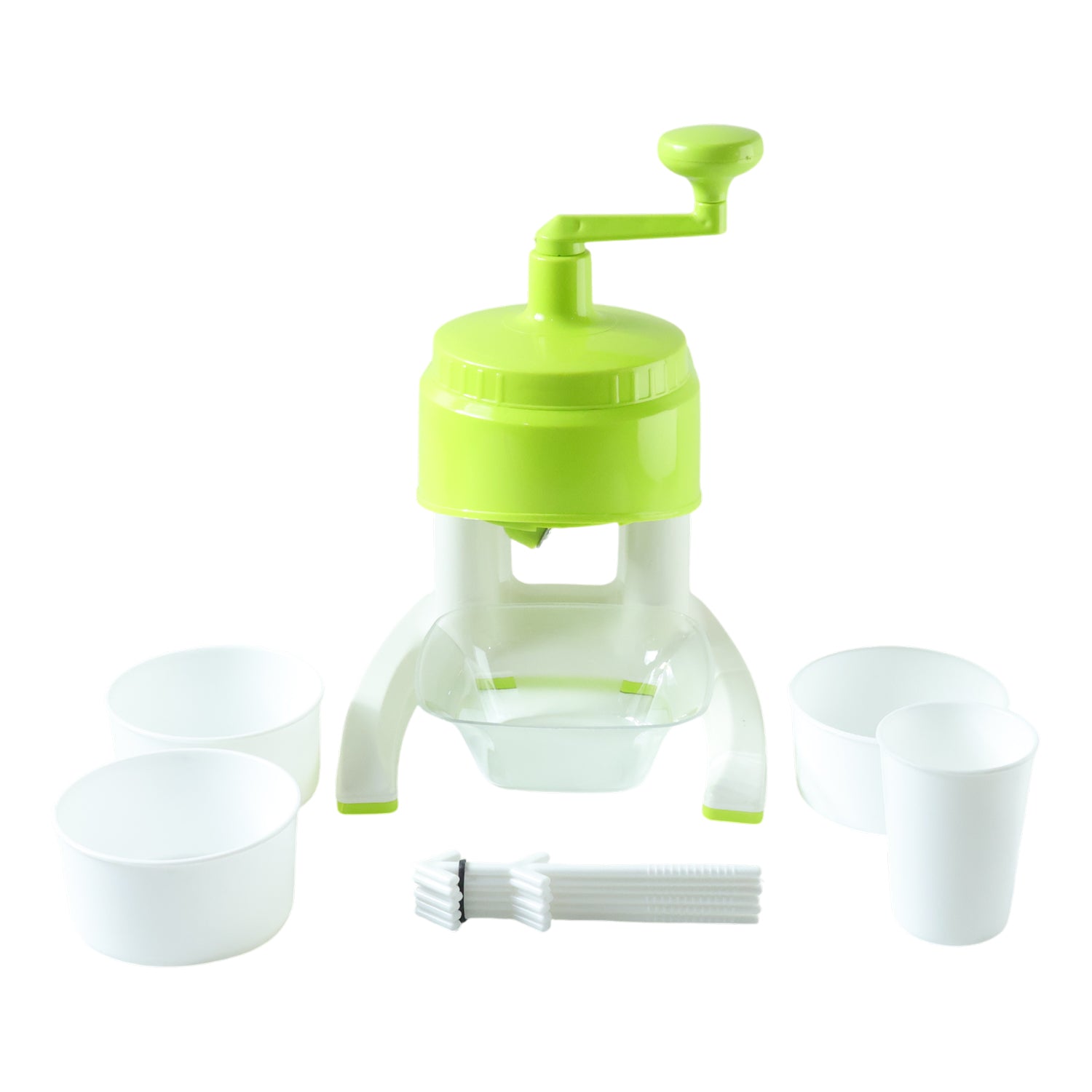 Wukusy manual hand crank ice crusher with colorful body for crushing ice into snow or small pieces.
