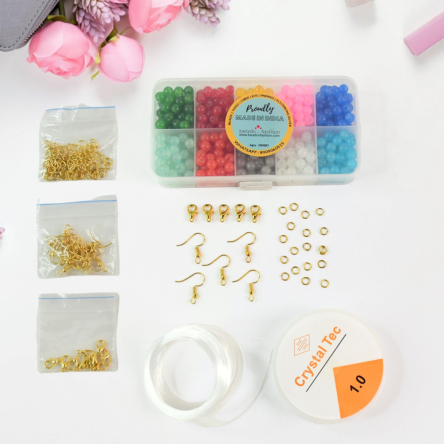 Wukusy premium DIY jewelry making kit with beads, charms, and tools for creating custom fashion jewelry.