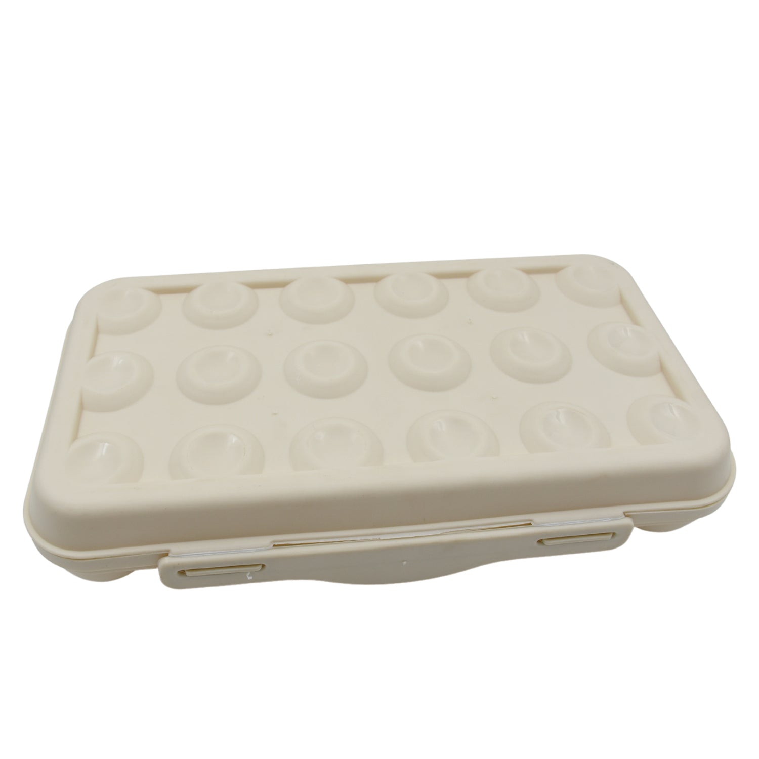 Wukusy 5727 18-grid egg holder storage container with secure buckle, shock-proof egg tray for fridge, camping, and kitchen use