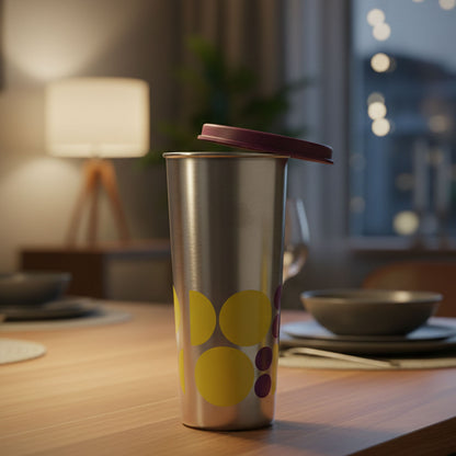 Wukusy Supermom stainless steel 600ml printed travel tumbler with colorful design, insulated for hot and cold beverages.