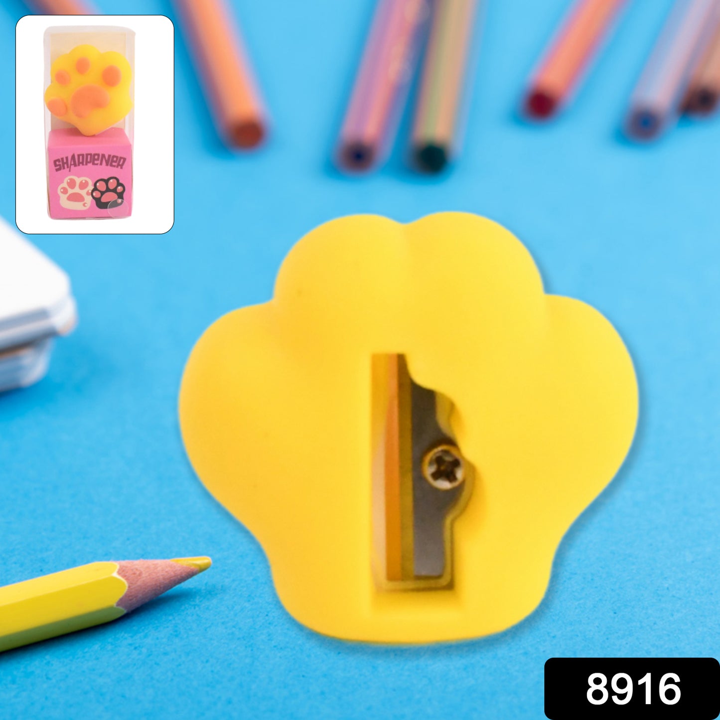 Wukusy 2-in-1 pencil sharpener with eraser for kids, colorful office accessory, compact and easy to use.