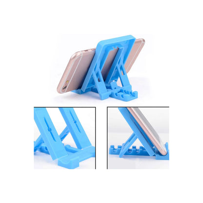 Foldable Wukusy adjustable 4-step mobile stand holder, showing four foldable, portable phone stands for hands-free use.