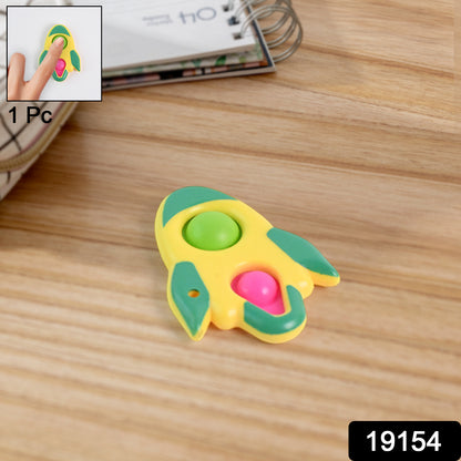 Rocket-shaped dimple keychain toy from Wukusy, featuring a playful, colorful rocket design with textured dimples for fun handling.