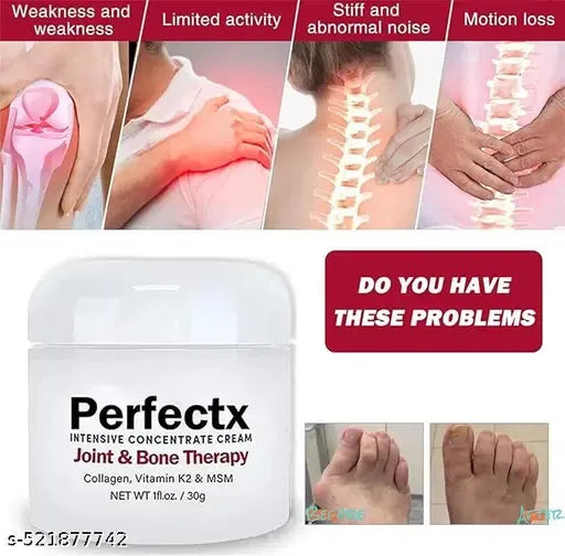 Two 50g jars of 9242 Perfectx Joint and Bone Therapy Cream, natural concentrate for joint and bone relief, shown side by side.