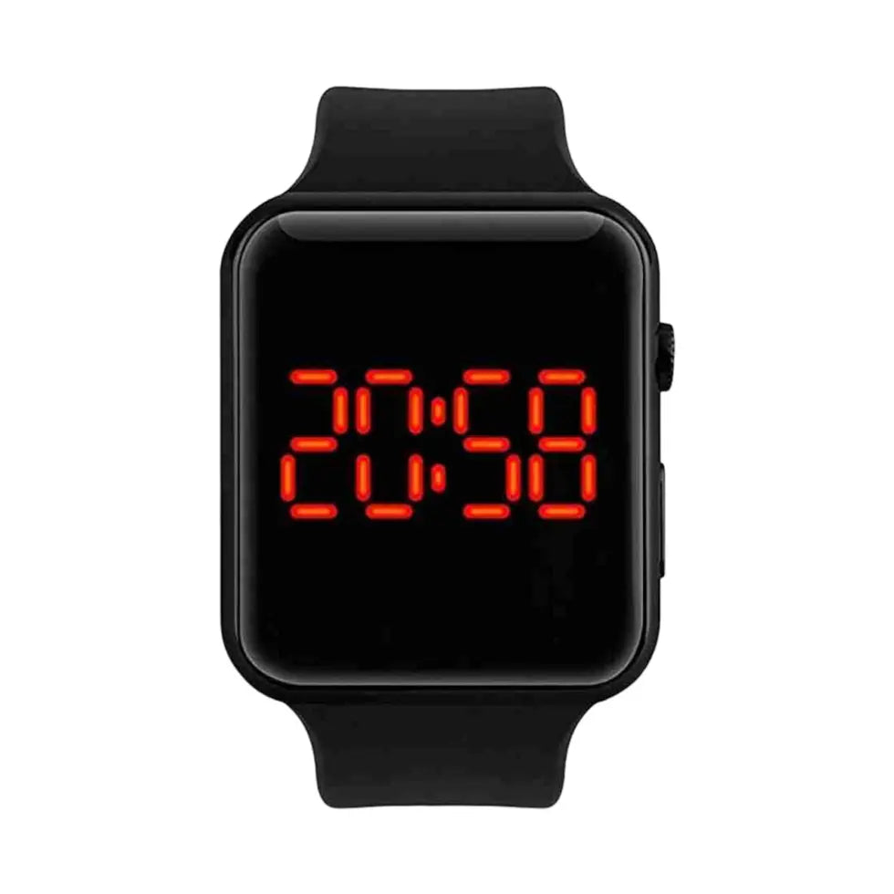 Black kids' analog watch by 9290 with a simple, free-size design and easy-to-read dial for children.