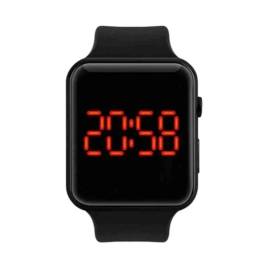Black kids' analog watch by 9290 with a simple, free-size design and easy-to-read dial for children.