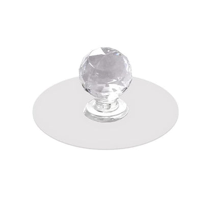 Wukusy clear diamond-shaped cabinet drawer knob with hook, for wardrobe, kitchen, bathroom, dresser furniture, 1 piece