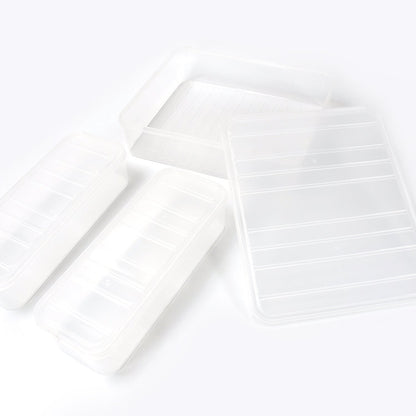 Wukusy 3-pack plastic food storage containers with lids, stackable fridge storage boxes for vegetables and freezer organization