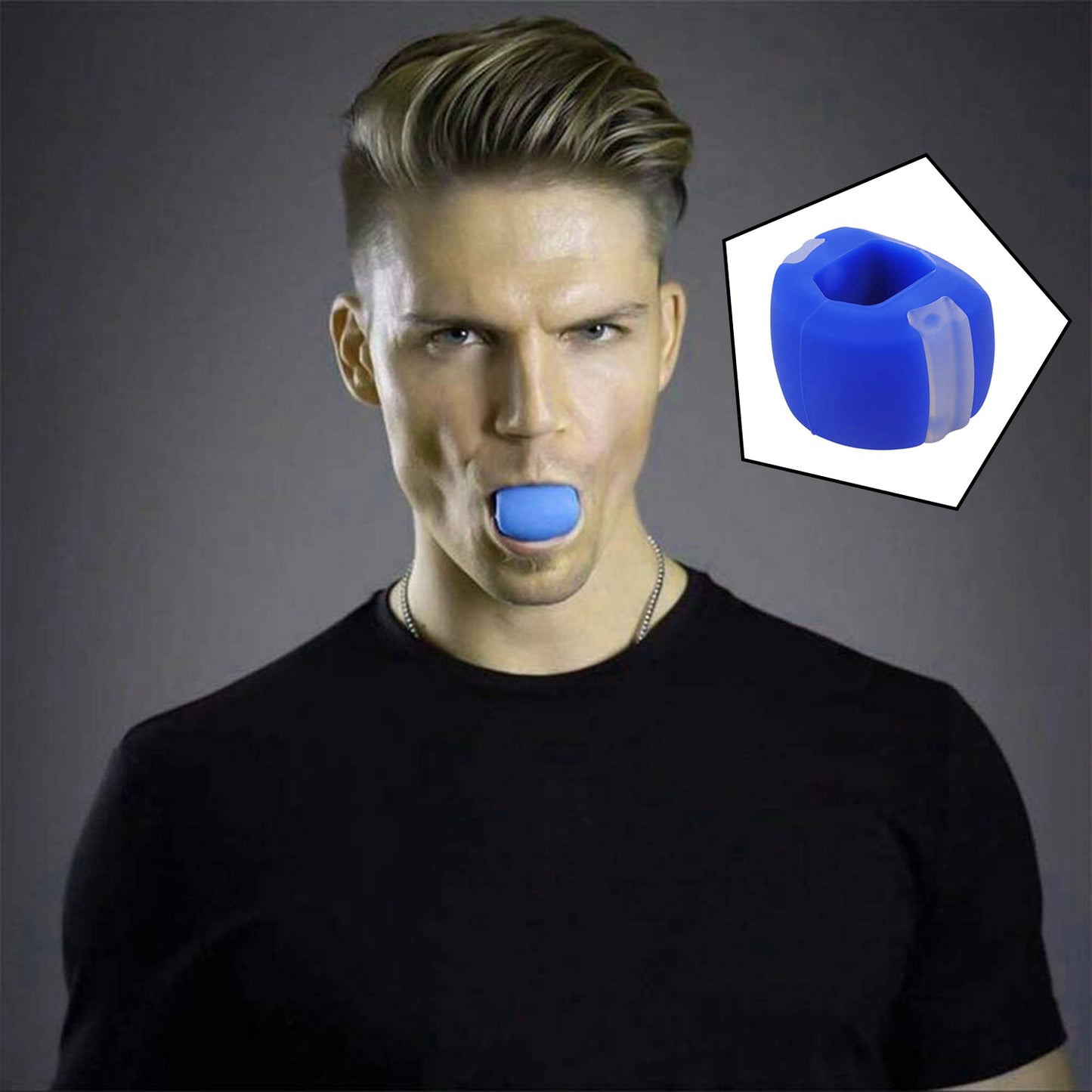 Wukusy 6-piece jawline exerciser set for men and women, featuring tools for double chin reduction and facial toning.