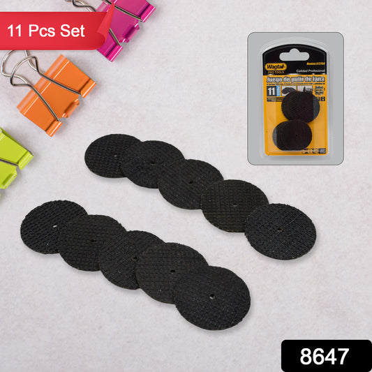 Set of 11 Wukusy grinder cutting disc tools for home improvement, featuring various abrasive discs and accessories for power tools.