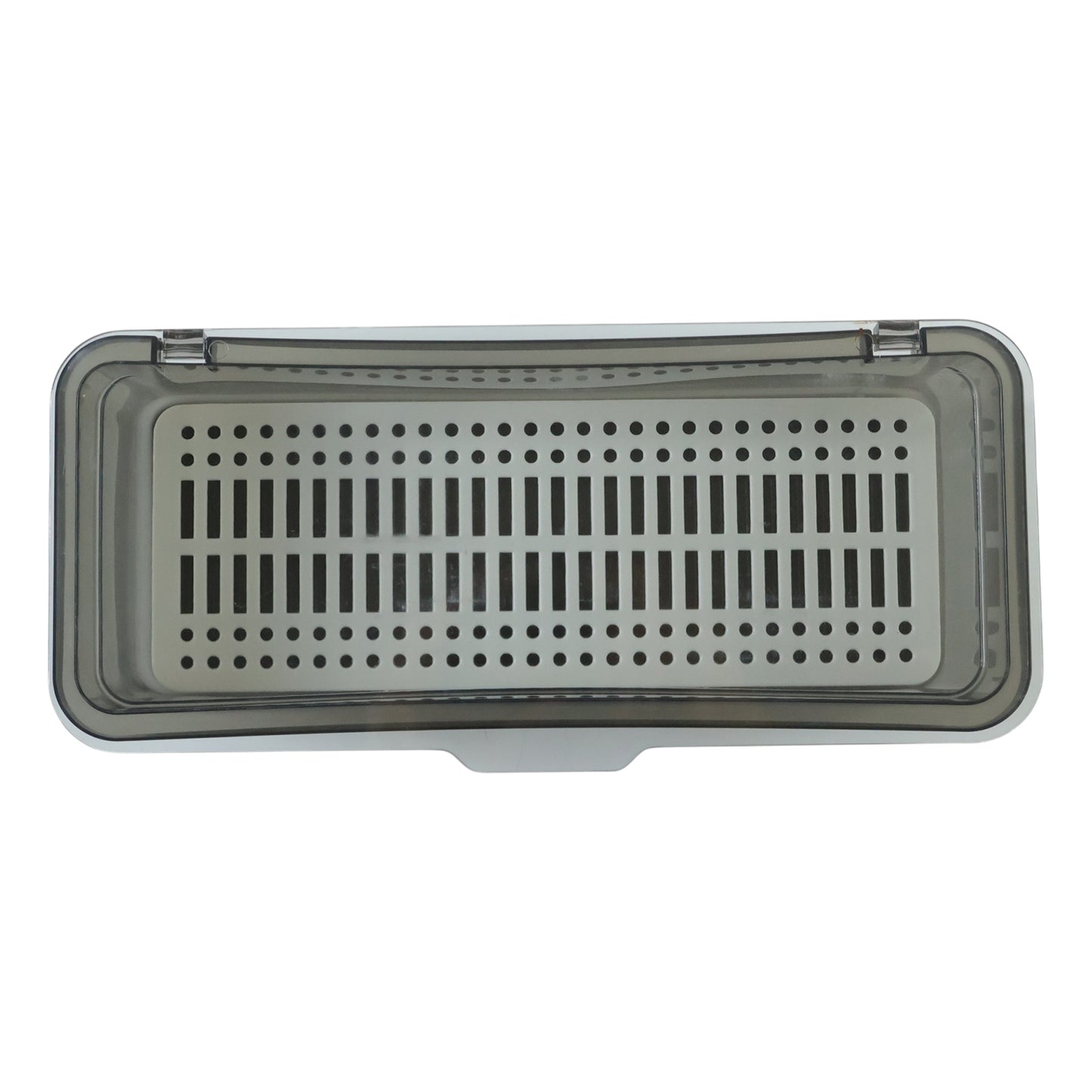 Wukusy multipurpose kitchen sink organizer tray, 27x12 cm, with compartments for utensils, sponges, and cleaning supplies.