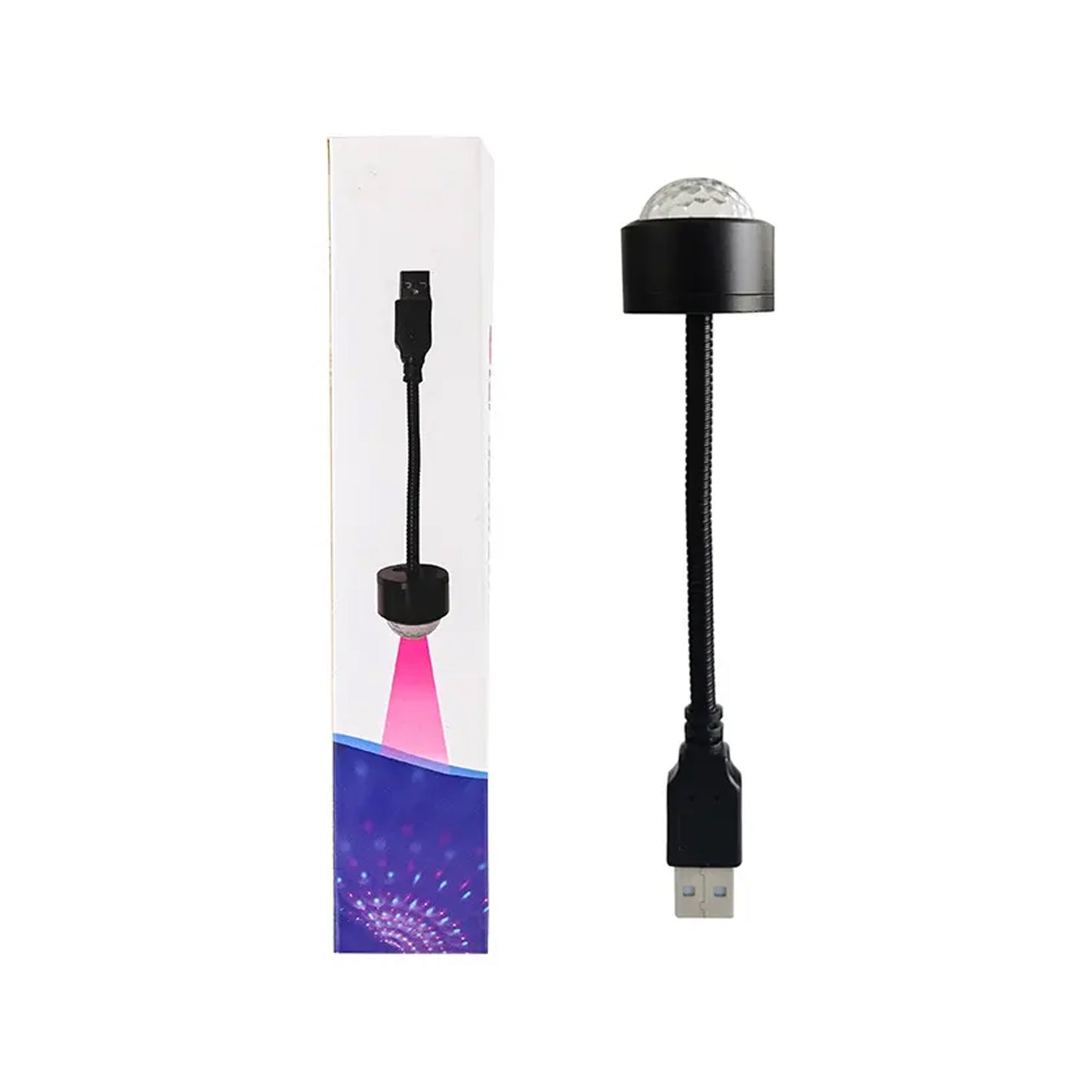 Wukusy USB star night light projector with mini disco ball for car and bedroom ceiling, adjustable, auto roof interior, colorful atmosphere light