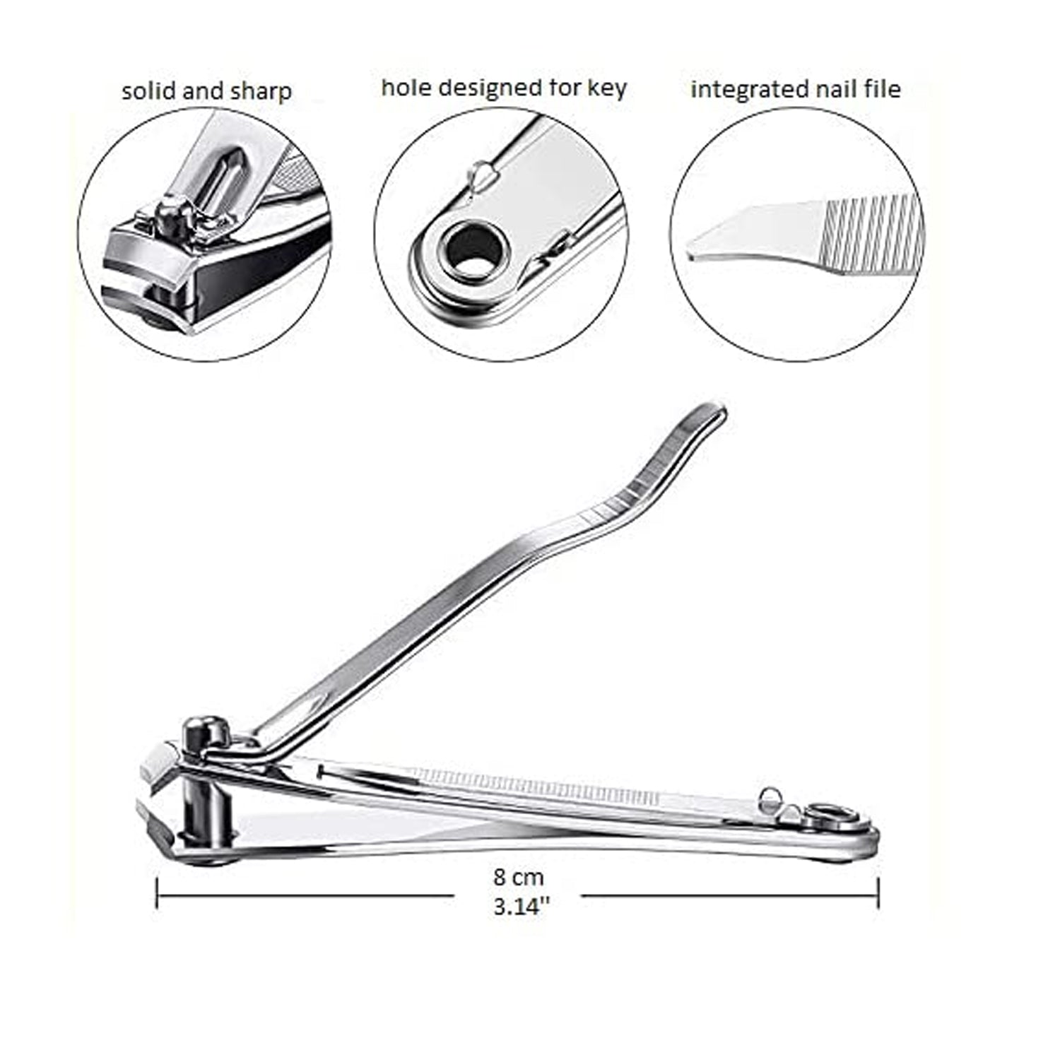 Wukusy premium heavy-duty stainless steel nail cutter with sharp blades for precise trimming of nails.