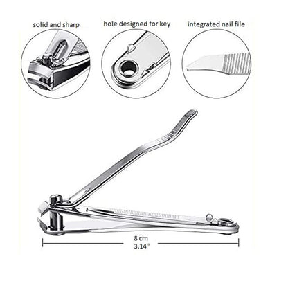 Wukusy premium heavy-duty stainless steel nail cutter with sharp blades for precise trimming of nails.