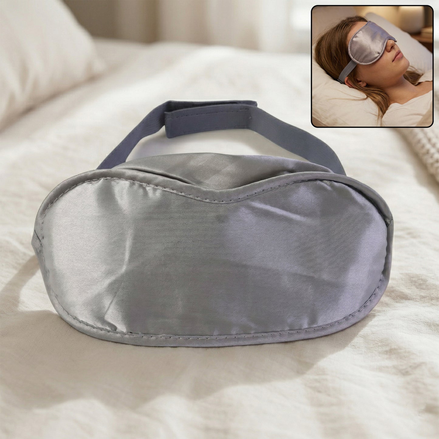 Soft Wukusy sleep eye mask with plush fabric for comfortable, light-blocking sleep and relaxation.