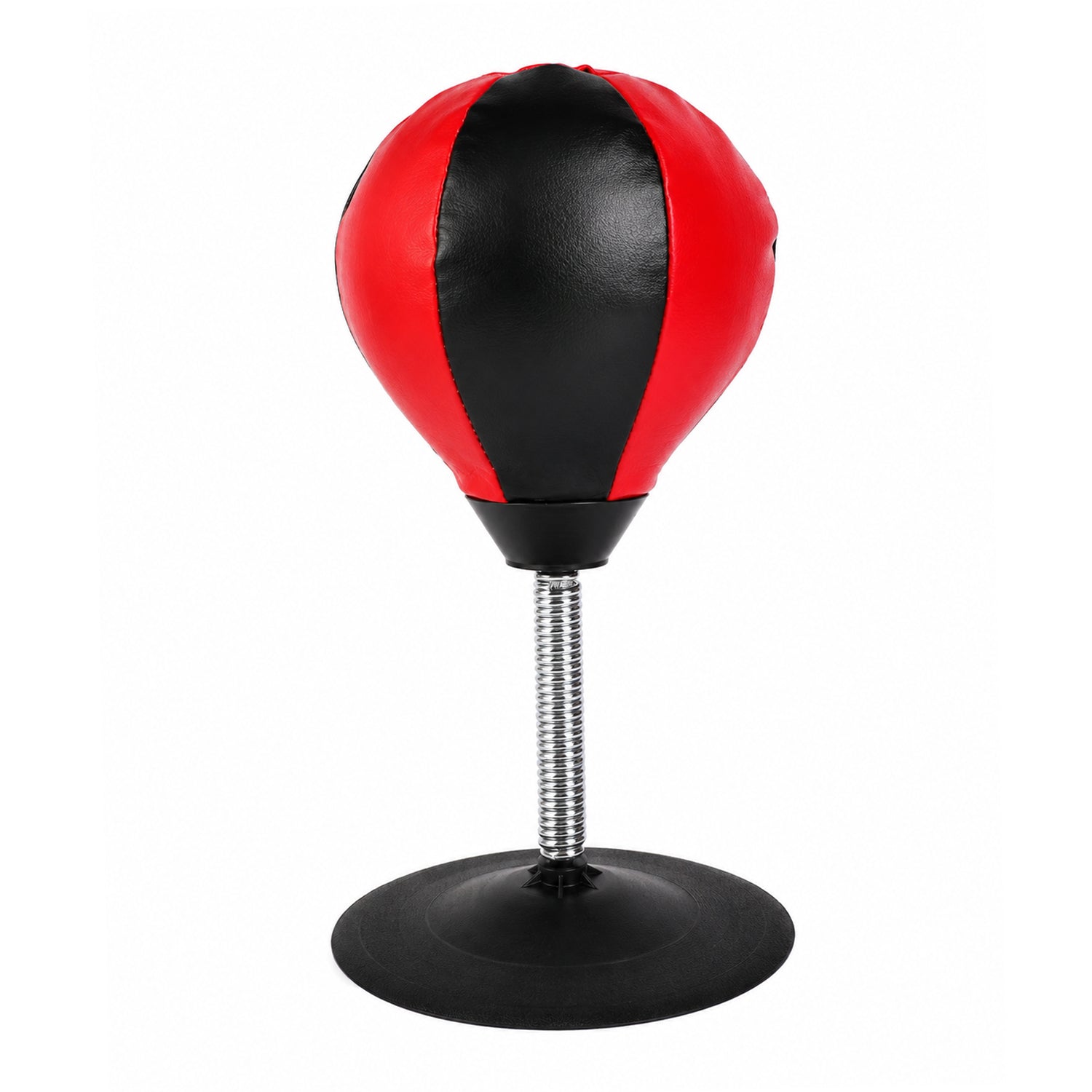 Wukusy inflatable desktop punching bag with attached air pump, designed for fun stress relief and quick rebound in a compact size.