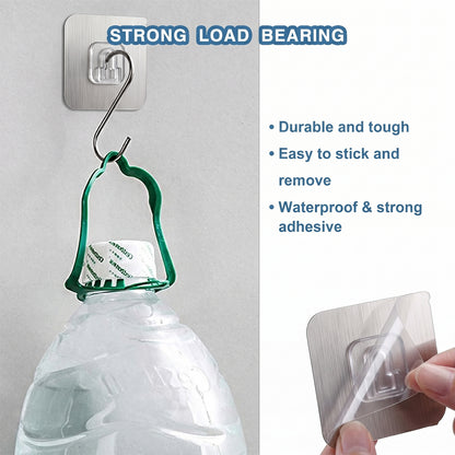 Heavy duty Wukusy self-adhesive utility wall hook mounted on a wall for hanging tools or accessories.