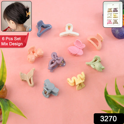 Set of six Wukusy hair clips for girls and kids, colorful and decorative hair accessories for young children.