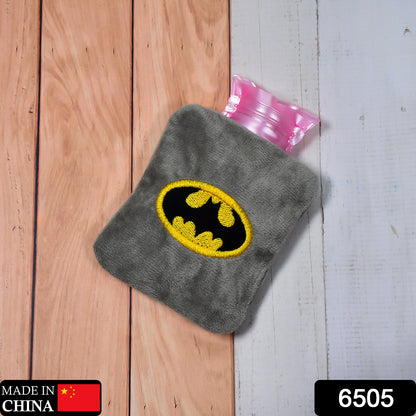Wukusy 6505 Batman hot water bag with cover for pain relief, neck, shoulder, hand, feet warmth, and menstrual cramps.