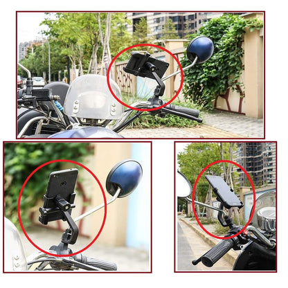 Wukusy full metal body bike and scooter mobile holder with 360-degree rotation for smartphones, GPS, and maps on bicycles and motorcycles.