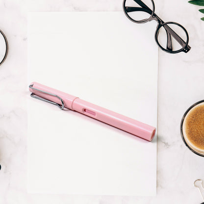 Wukusy Fountain Blue Pen with three ink refills, featuring a sleek office pen design and smooth writing tip.