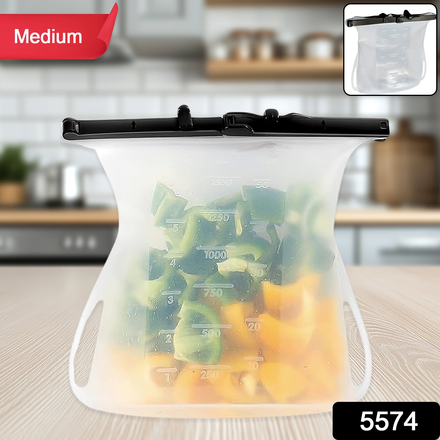 Wukusy reusable silicone food storage bag set with leakproof lock, flat bottom, ideal for freezing, sandwiches, snacks, microwave, dishwasher safe