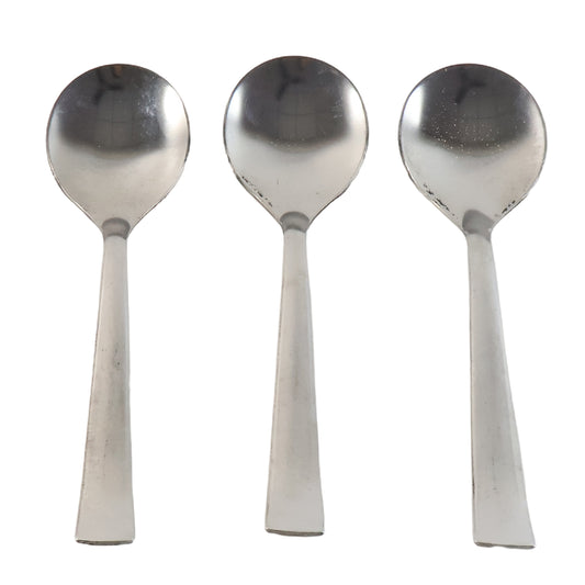 Set of three Wukusy Everyday Dining Spoons for home use, featuring polished stainless steel handles and versatile design.
