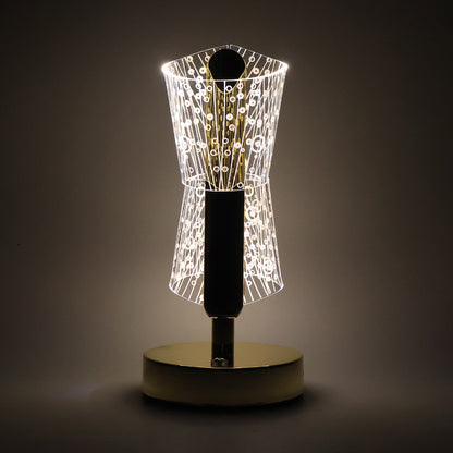 Wukusy luxury crystal LED double shade table lamp with elegant home decor design, featuring shimmering crystal accents and warm lighting
